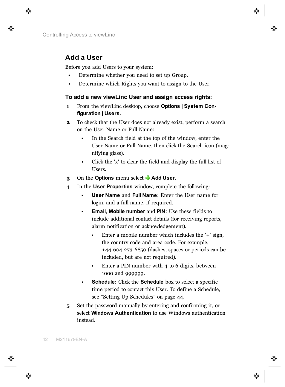 Add a user | Vaisala viewLinc 4.3 User Manual | Page 50 / 206