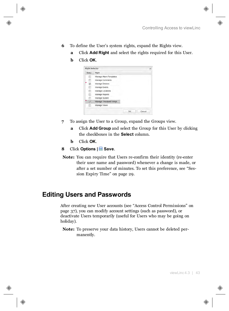 Editing users and passwords | Vaisala viewLinc 4.3 User Manual | Page 51 / 206