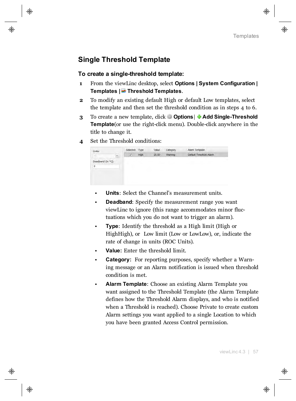 Single threshold template | Vaisala viewLinc 4.3 User Manual | Page 65 / 206
