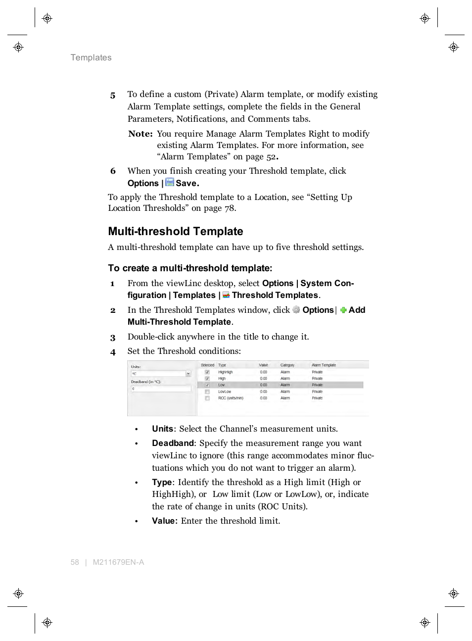 Multi-threshold template | Vaisala viewLinc 4.3 User Manual | Page 66 / 206