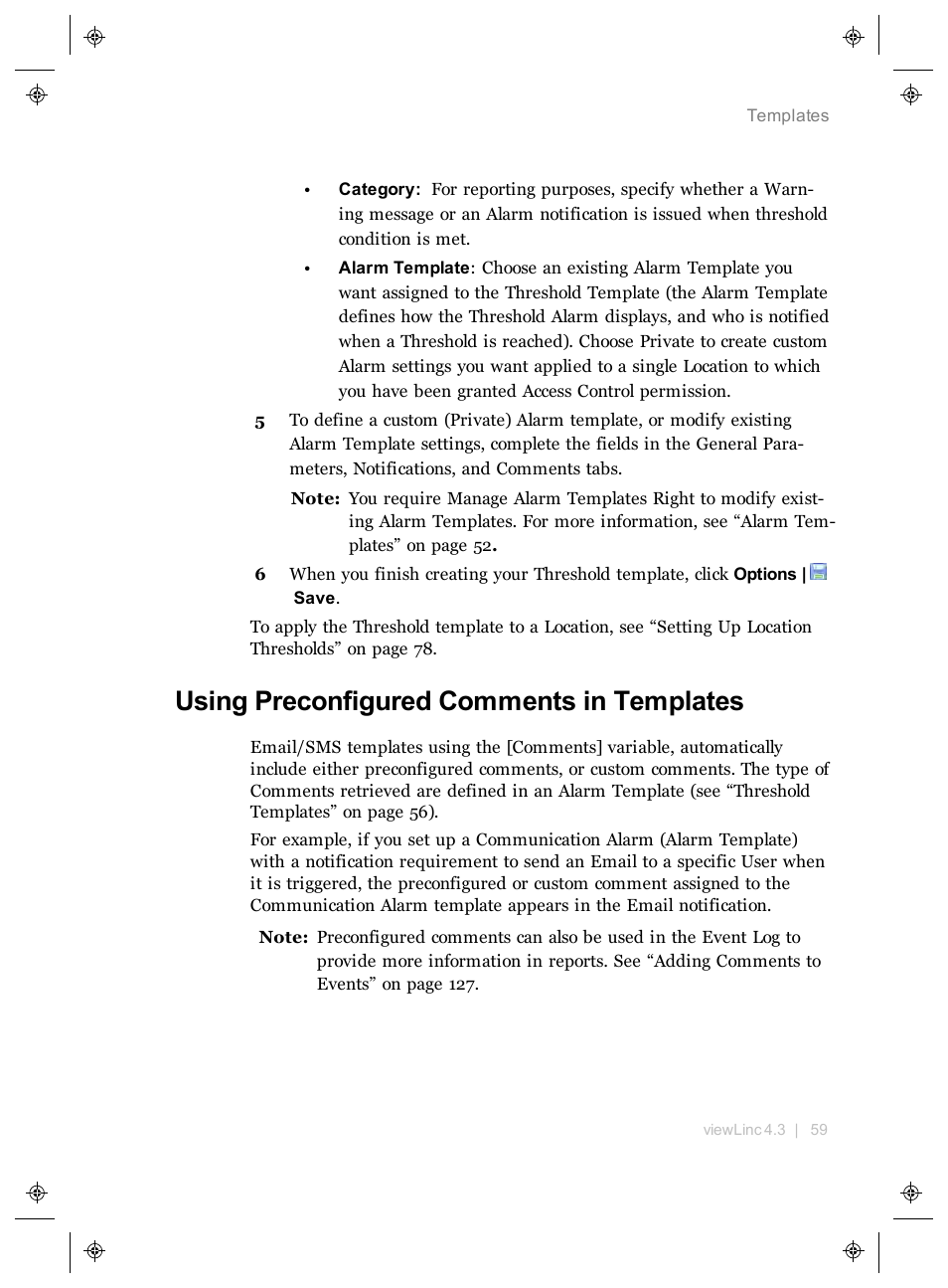 Using preconfigured comments in templates | Vaisala viewLinc 4.3 User Manual | Page 67 / 206