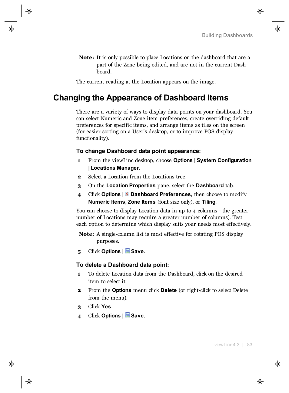 Changing the appearance of dashboard items | Vaisala viewLinc 4.3 User Manual | Page 91 / 206
