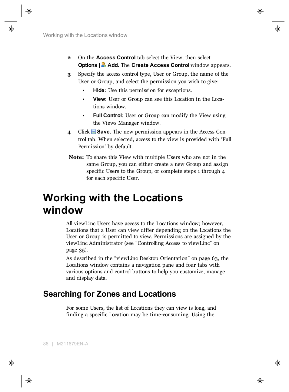 Working with the locations window, Searching for zones and locations | Vaisala viewLinc 4.3 User Manual | Page 94 / 206