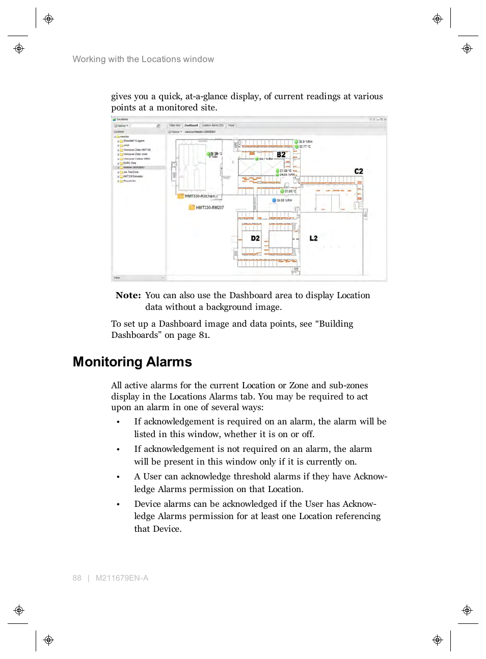 Monitoring alarms | Vaisala viewLinc 4.3 User Manual | Page 96 / 206