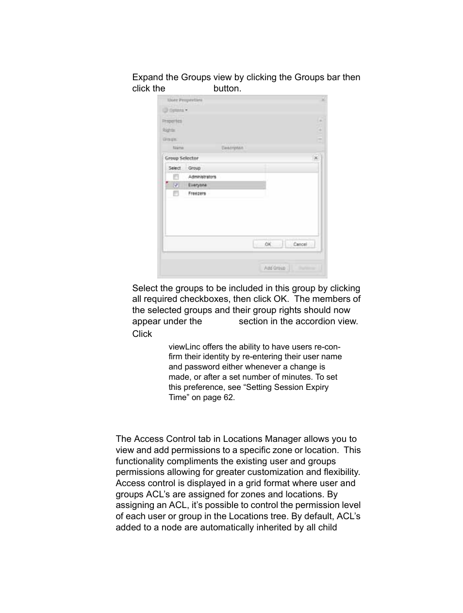 Adding an acl to a zone 108, Adding an acl to a zone | Vaisala viewLinc-4.1-M211518 User Manual | Page 117 / 175