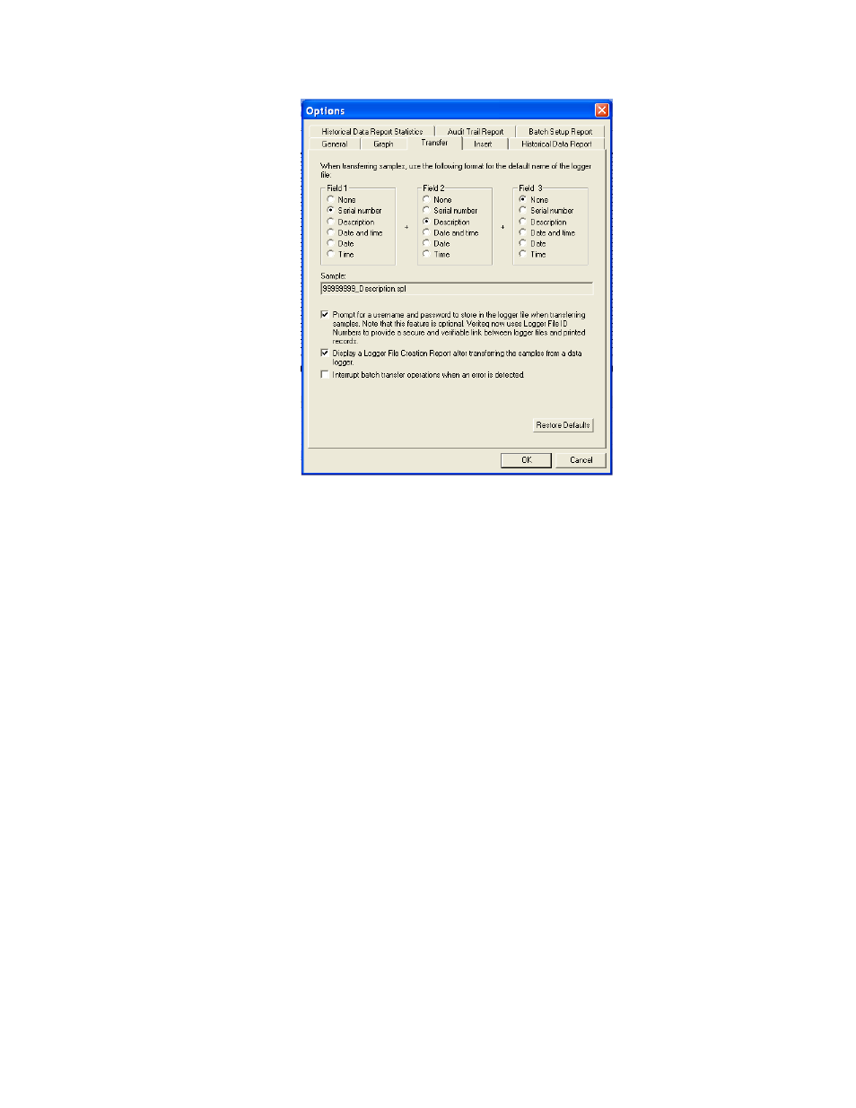 Logger file id number, Setting system date and time, Logger file id number setting system date and time | Vaisala vLog 4.4 User Manual | Page 61 / 112
