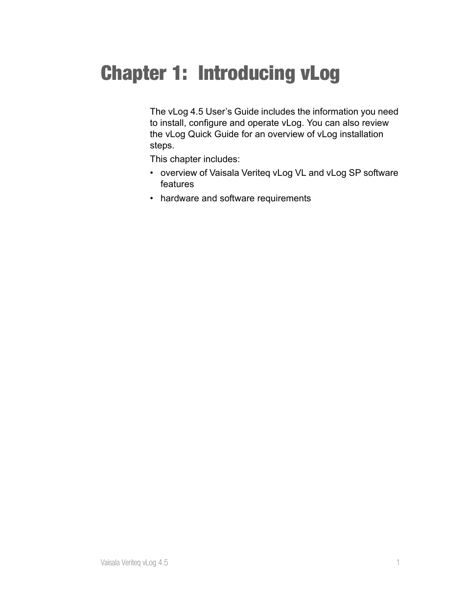 Chapter 1: introducing vlog | Vaisala vLog 4.5 User Manual | Page 7 / 128