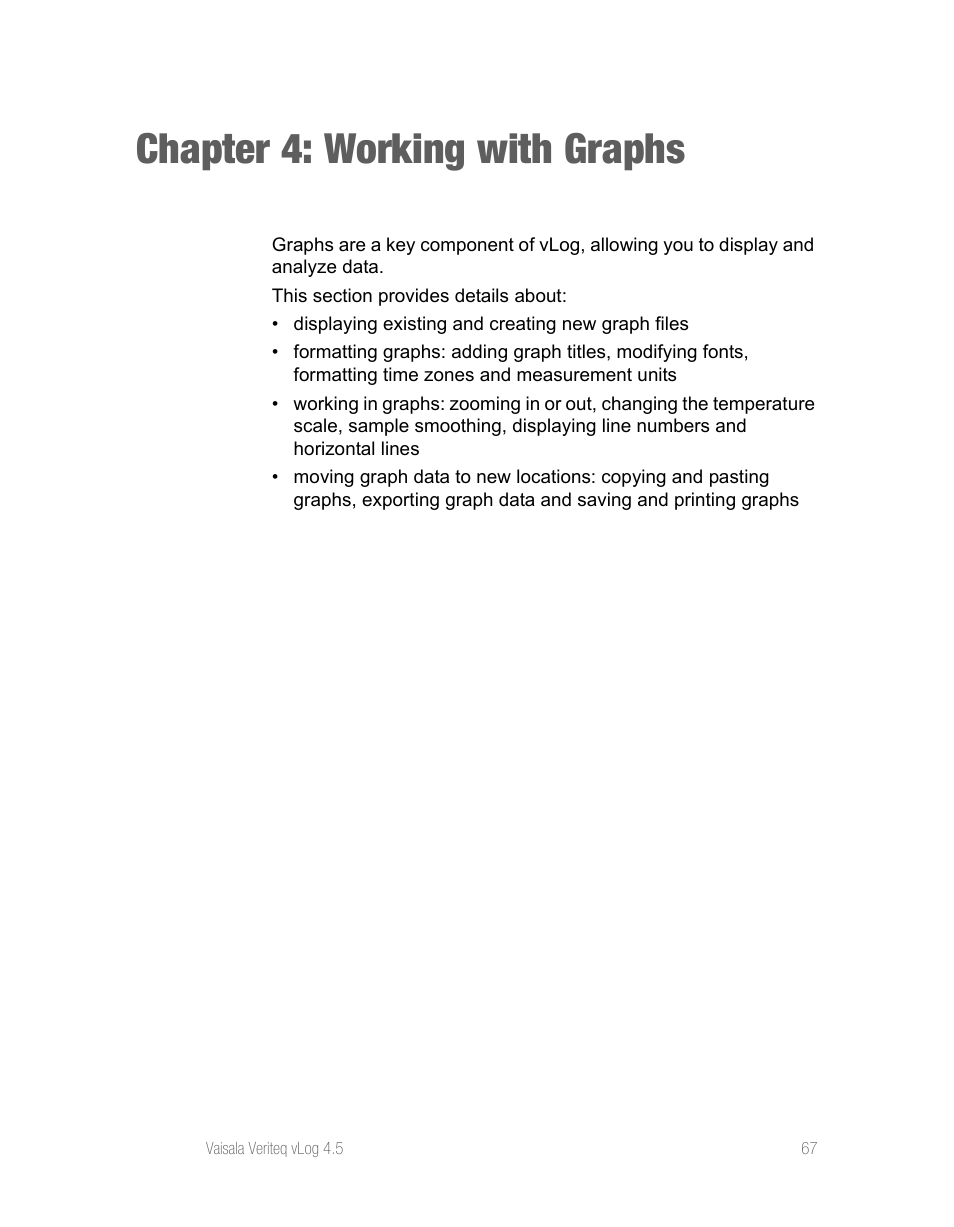 Chapter 4: working with graphs | Vaisala vLog 4.5 User Manual | Page 73 / 128