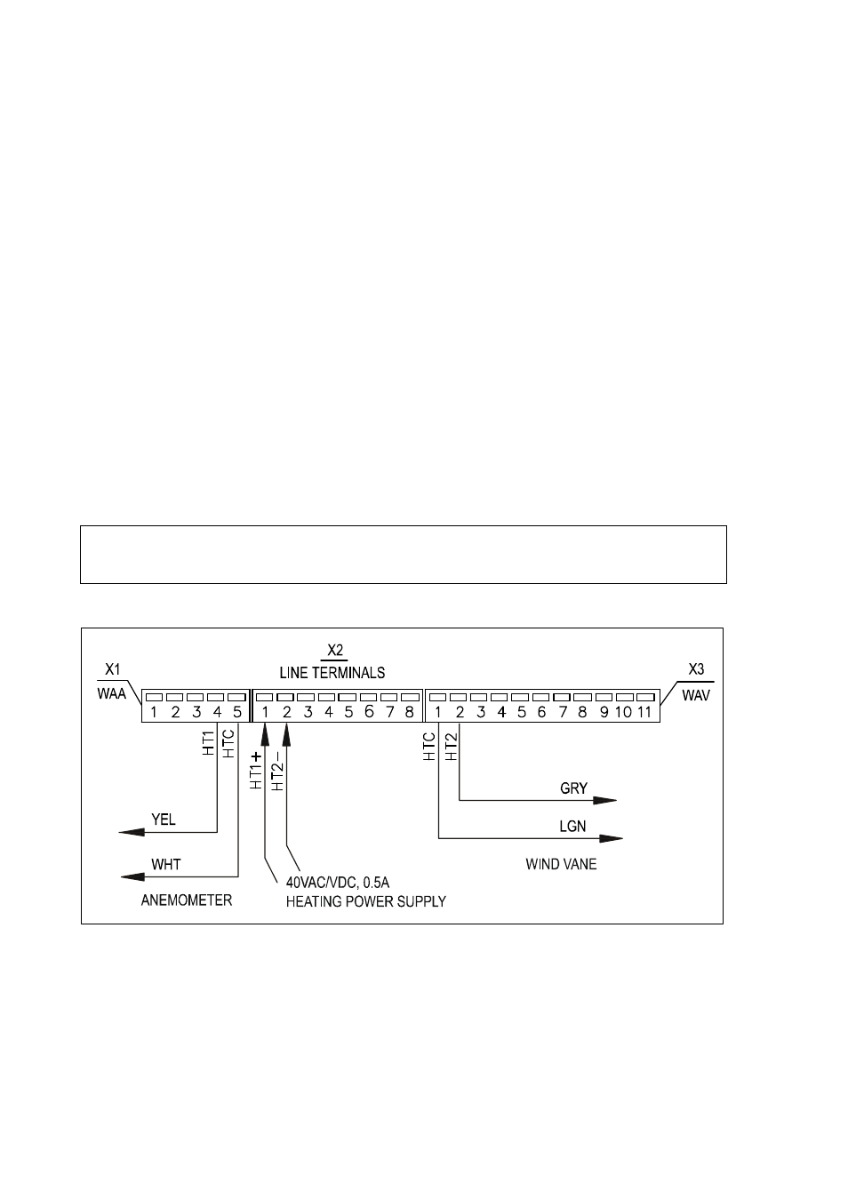 Optional heating power, Figure 10, Heating power connection with 40 v power supply | Vaisala WAC155 User Manual | Page 24 / 60