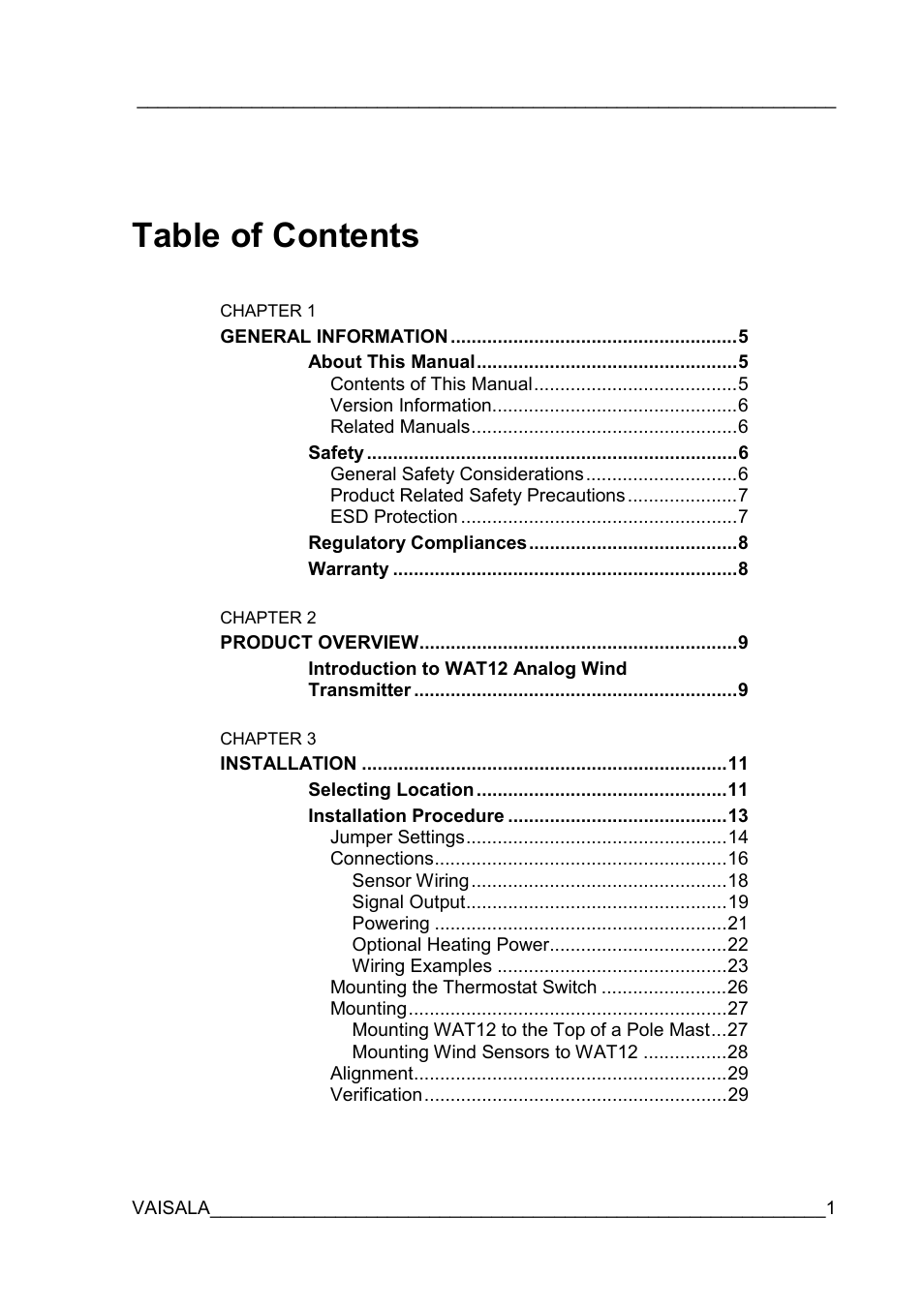 Vaisala WAT12 User Manual | Page 3 / 42