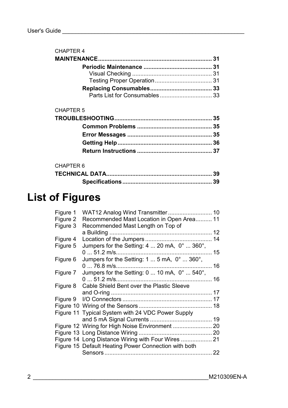 List of figures | Vaisala WAT12 User Manual | Page 4 / 42