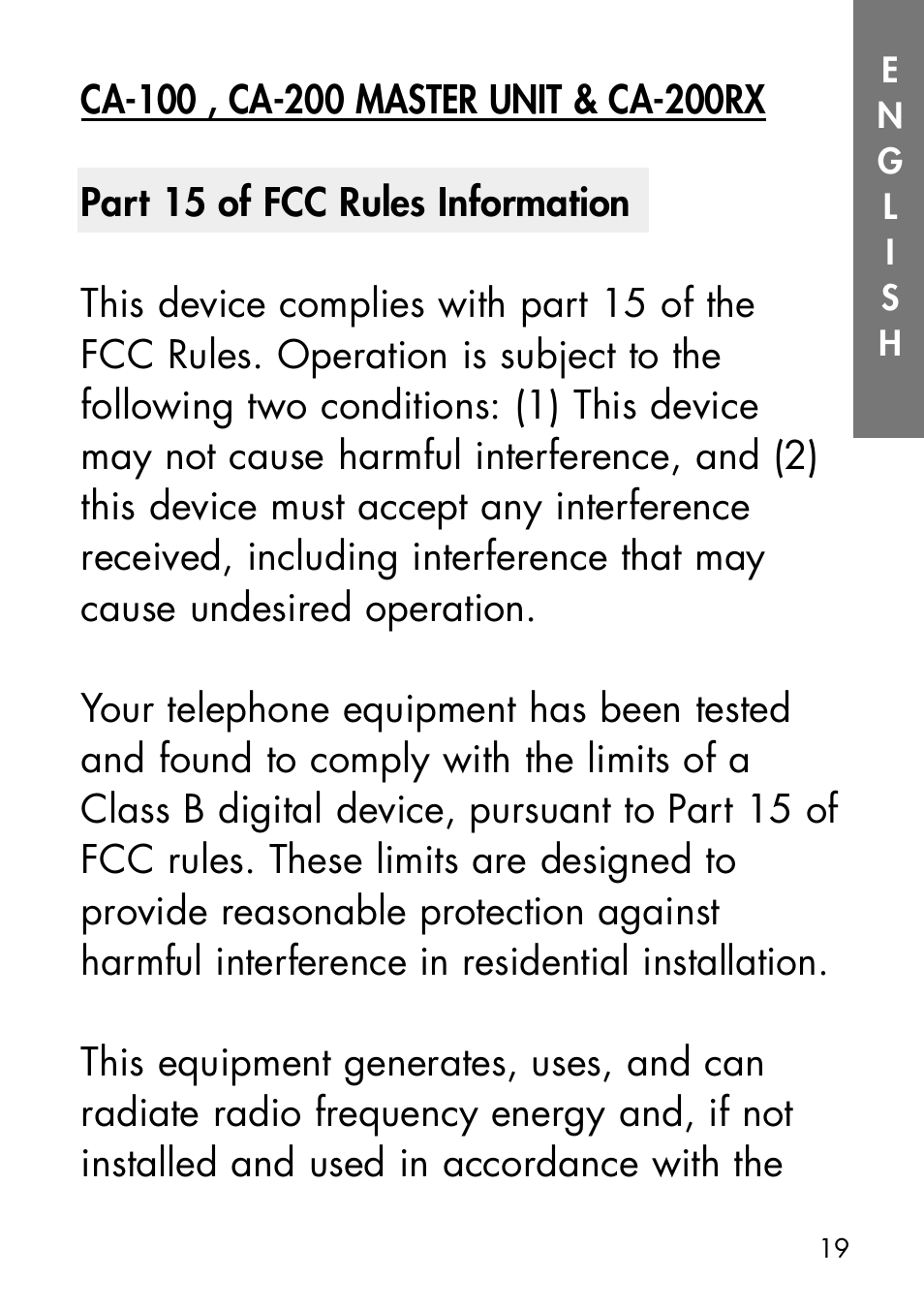 Ameriphone CALL ALERT CA-100 User Manual | Page 22 / 30