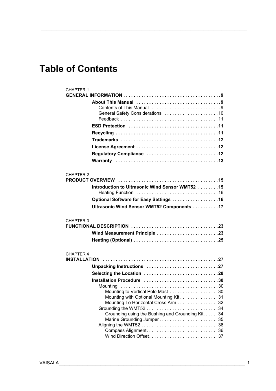 Vaisala WMT52 User Manual | Page 3 / 143