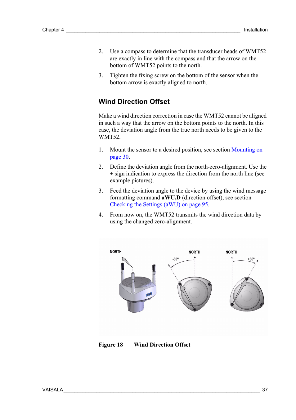Wind direction offset, Figure 18 | Vaisala WMT52 User Manual | Page 39 / 143