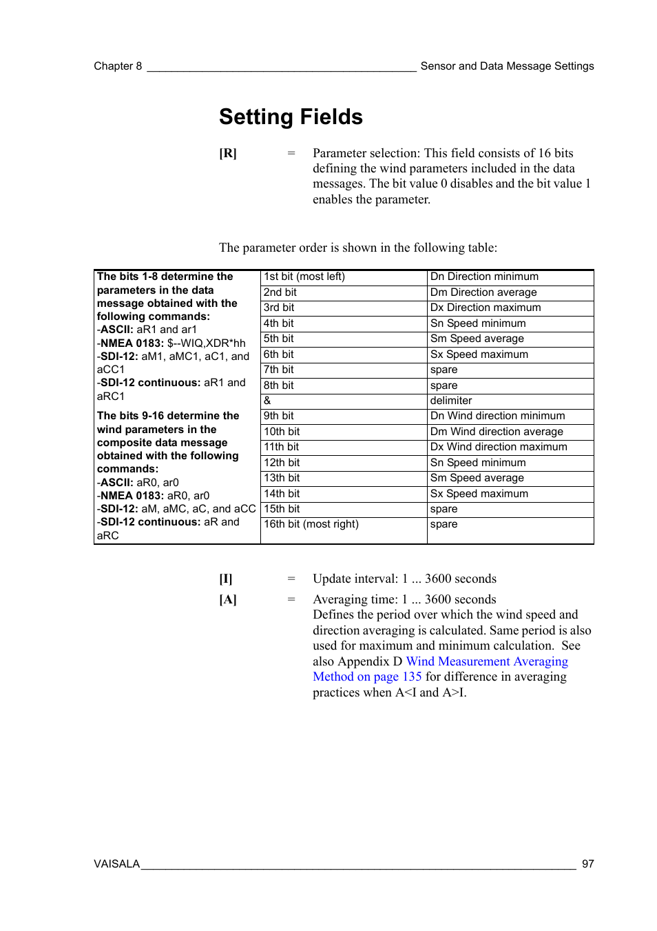 Setting fields | Vaisala WMT52 User Manual | Page 99 / 143