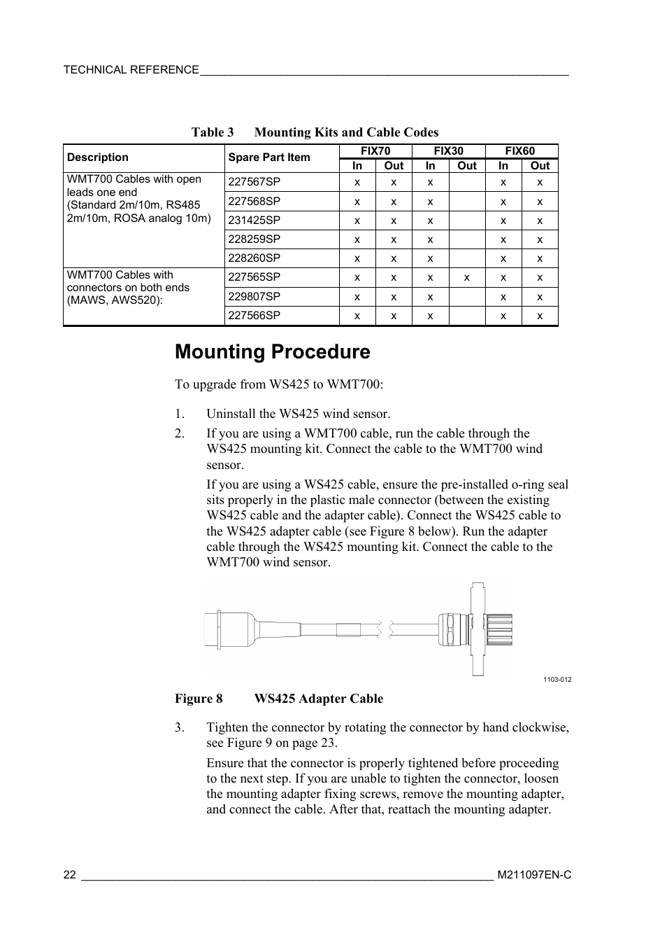 Mounting procedure | Vaisala WMT700 User Manual | Page 24 / 80