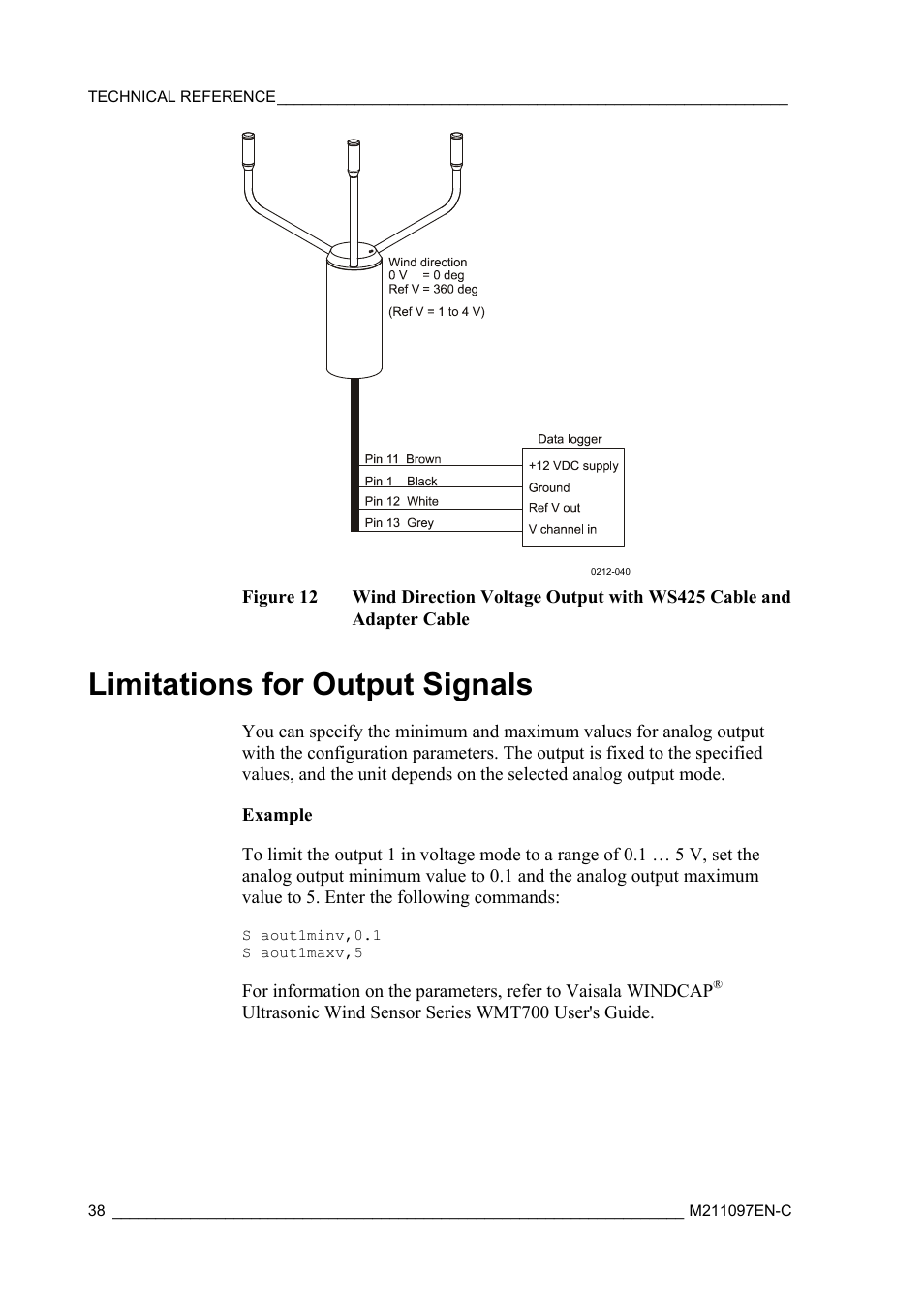Limitations for output signals | Vaisala WMT700 User Manual | Page 40 / 80