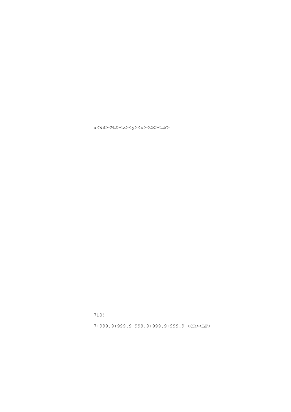 Sdi-12 data messages, Ws425 a/b sdi-12 message for c and m command, Missing readings | Vaisala WMT700 User Manual | Page 178 / 221