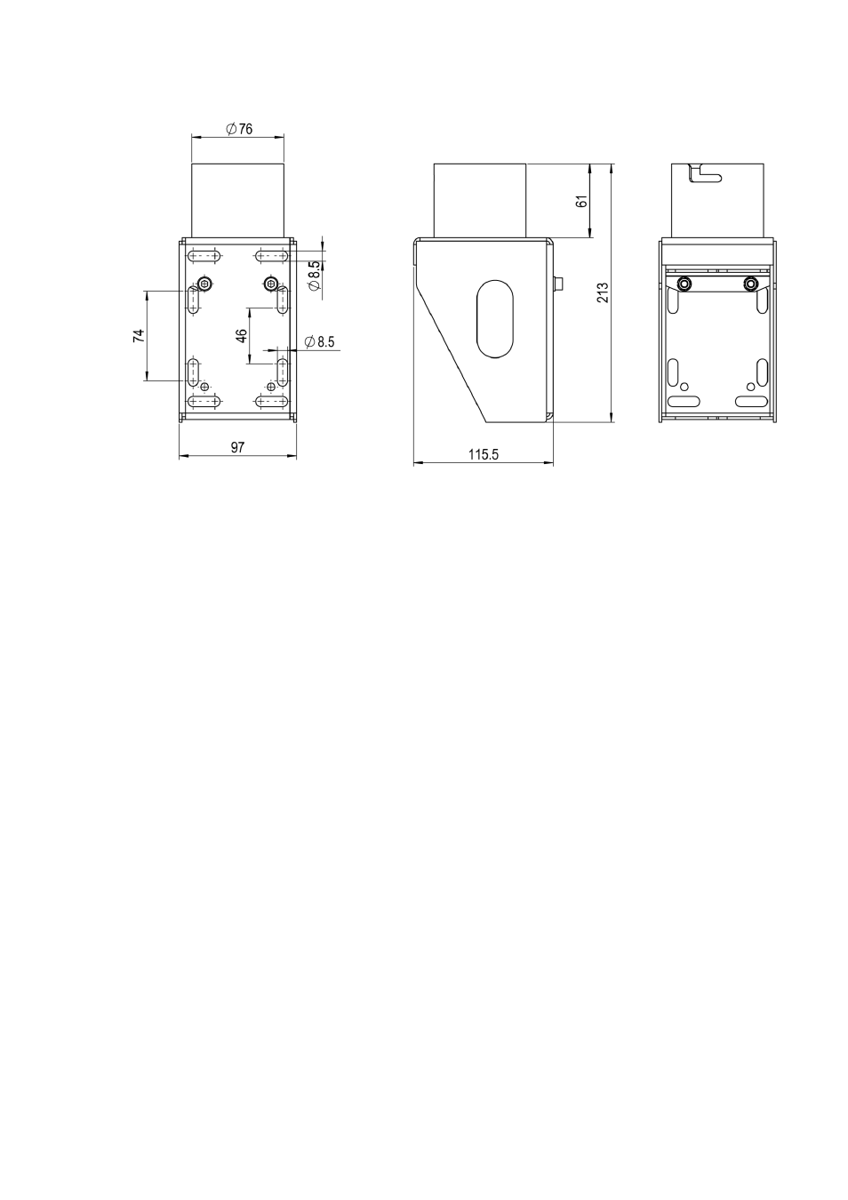 Figure 53, Fix70 mounting kit dimensions in millimeters | Vaisala WMT700 User Manual | Page 196 / 221