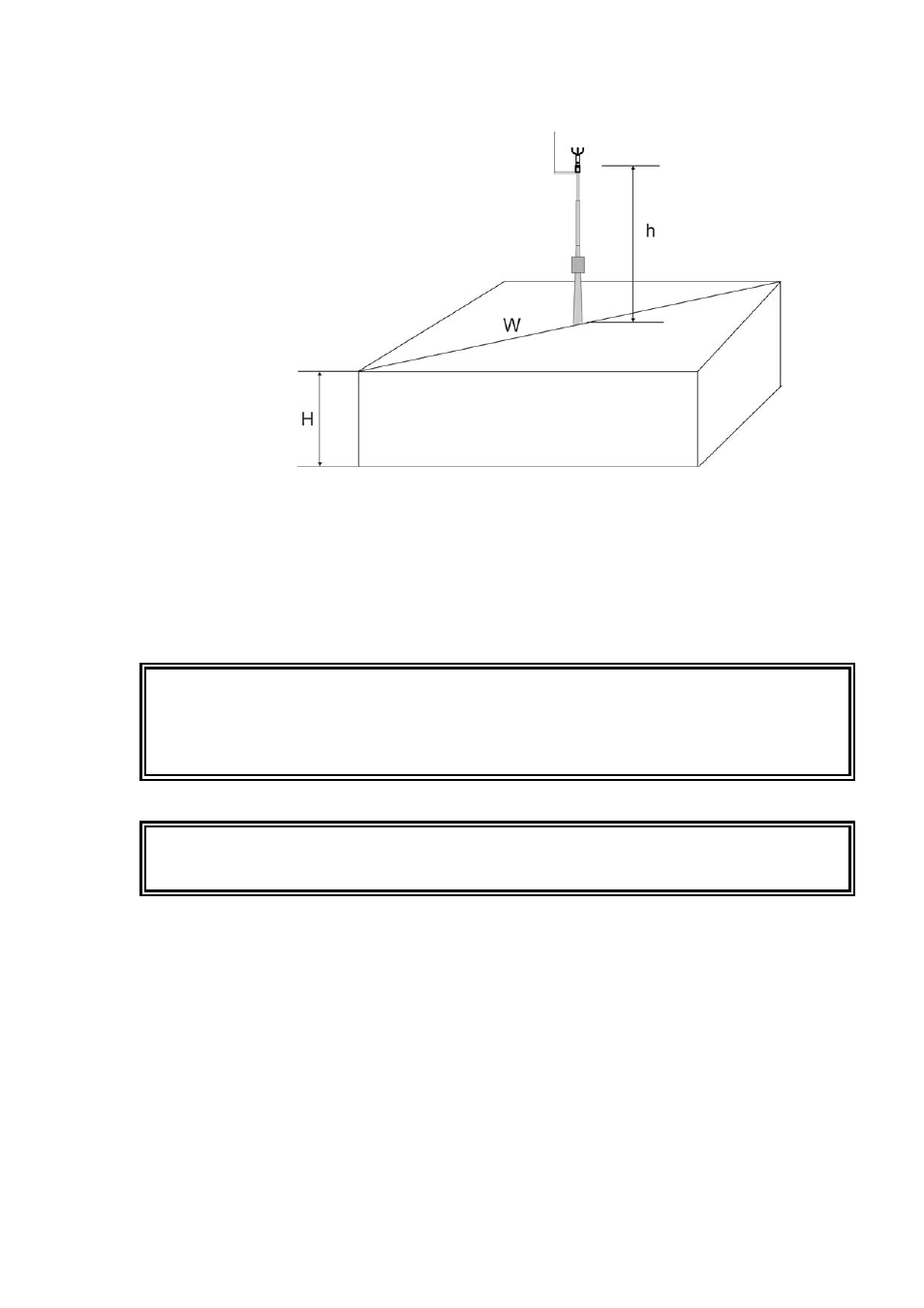 Figure 20, Recommended mast length on top of building, Warning | Vaisala WMT700 User Manual | Page 62 / 221