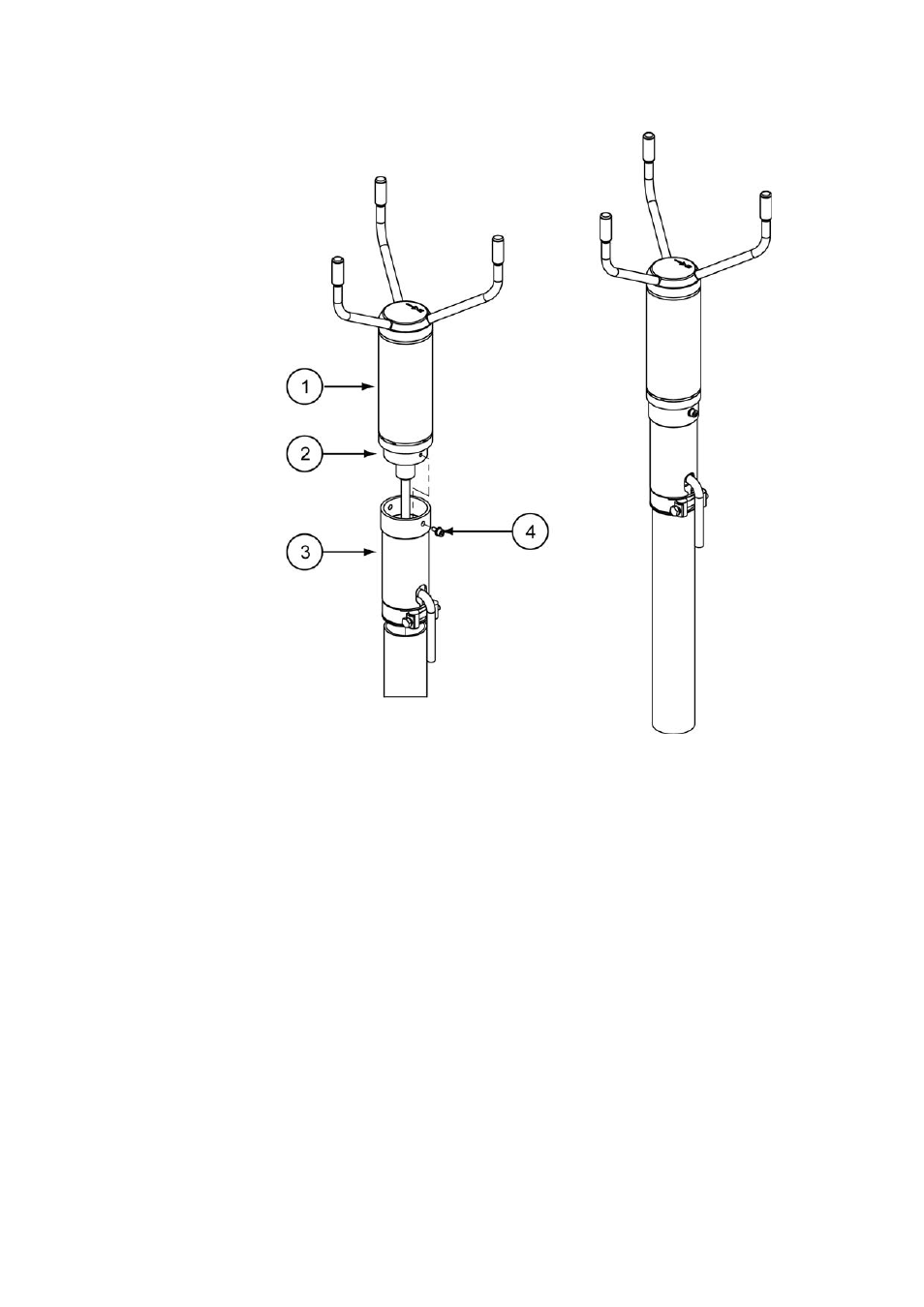 Figure 42, Retrofit installation to pole mast | Vaisala WMT700 User Manual | Page 93 / 221