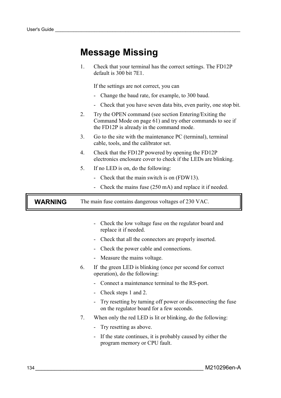 Message missing | Vaisala FD12P User Manual | Page 134 / 154