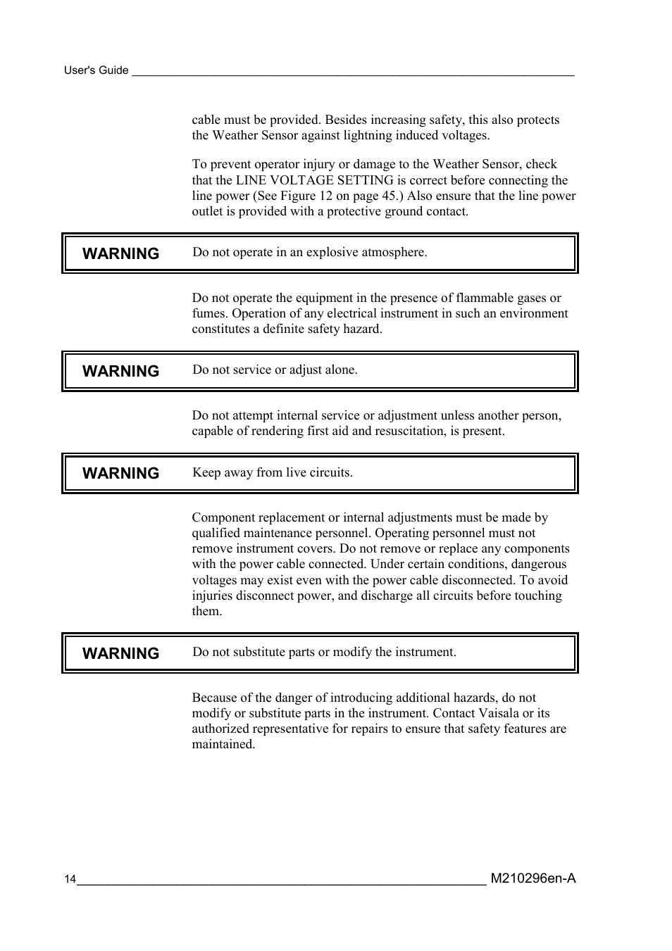 Vaisala FD12P User Manual | Page 14 / 154