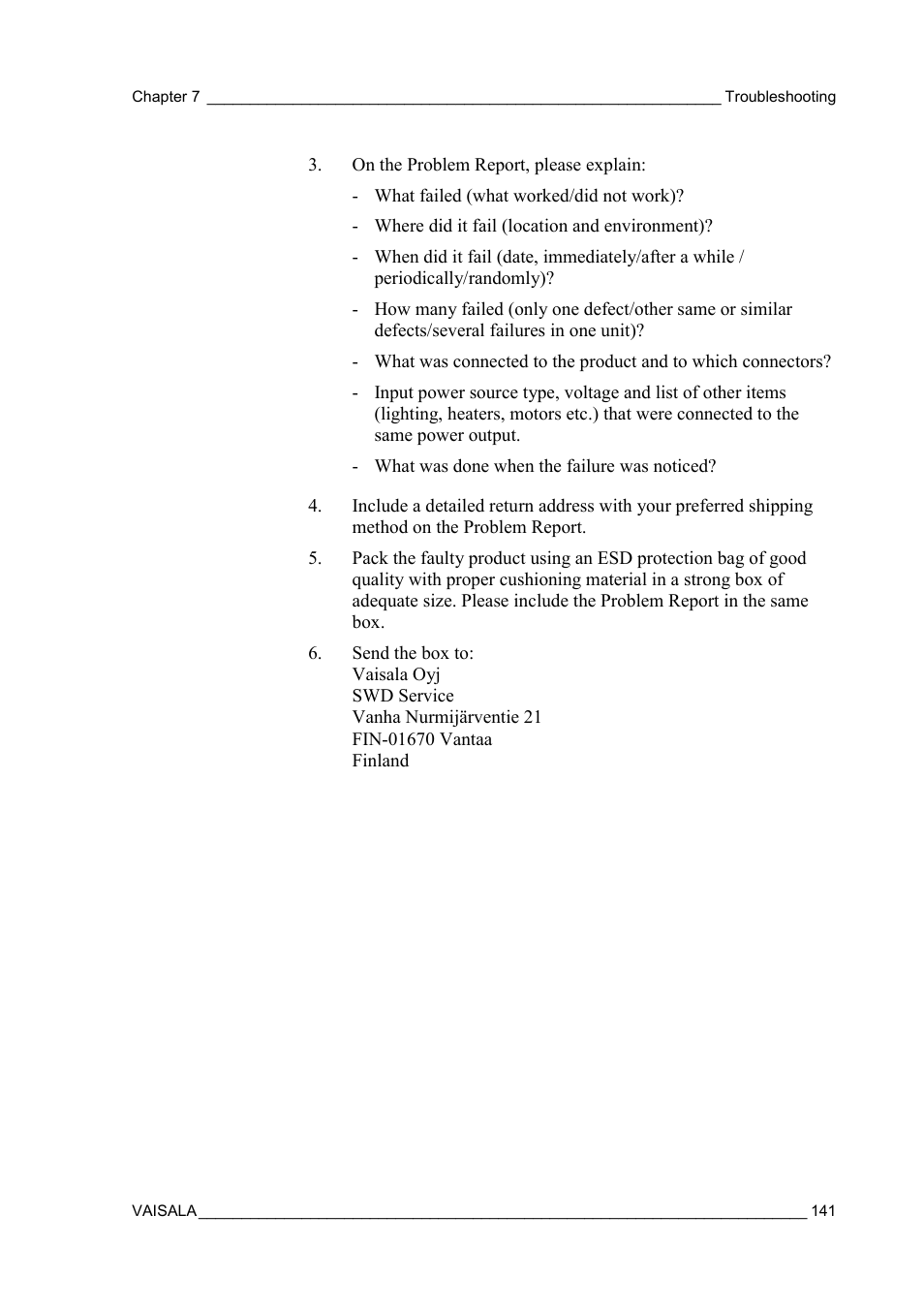 Vaisala FD12P User Manual | Page 141 / 154