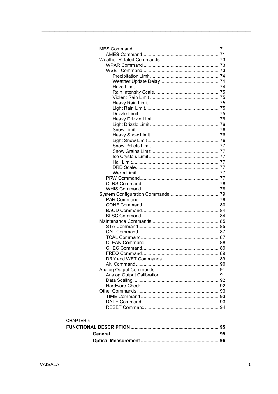 Vaisala FD12P User Manual | Page 5 / 154