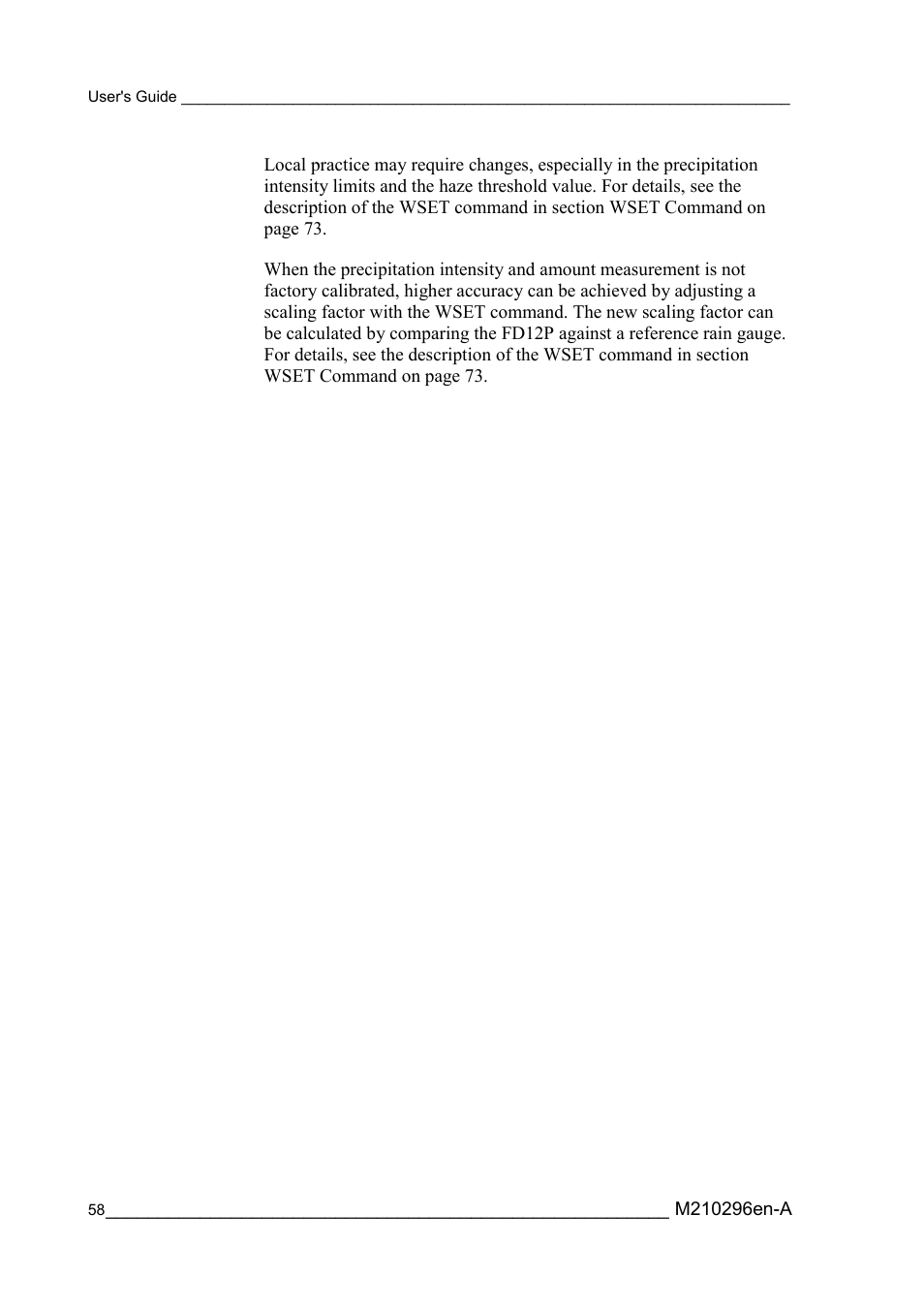 Vaisala FD12P User Manual | Page 58 / 154