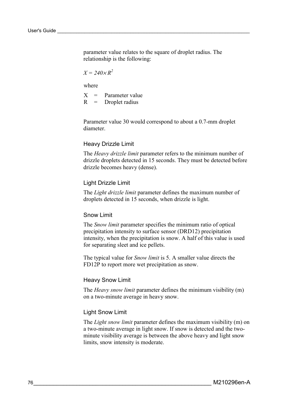 Vaisala FD12P User Manual | Page 76 / 154