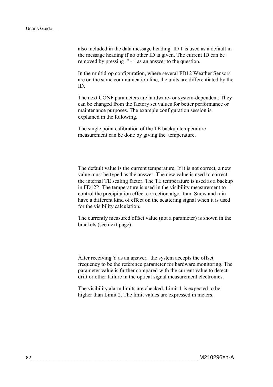 Vaisala FD12P User Manual | Page 82 / 154