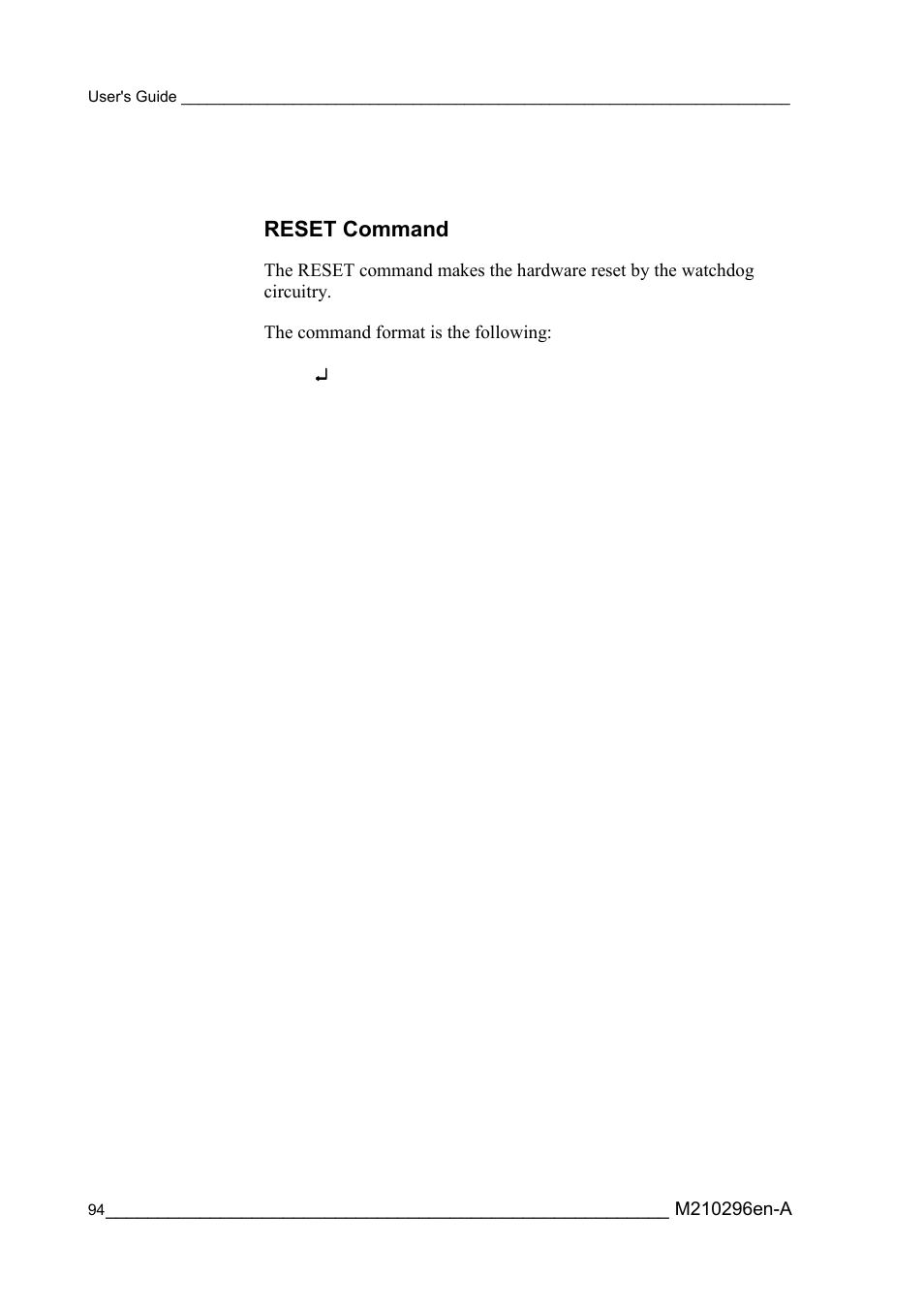 Reset command | Vaisala FD12P User Manual | Page 94 / 154