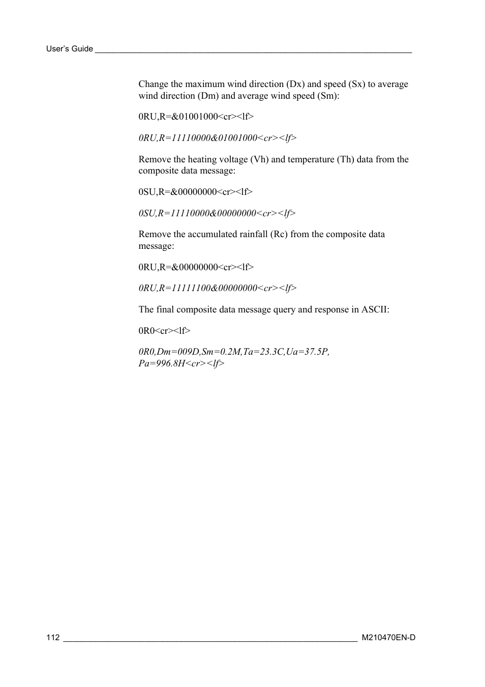 Vaisala WXT510 User Manual | Page 114 / 152
