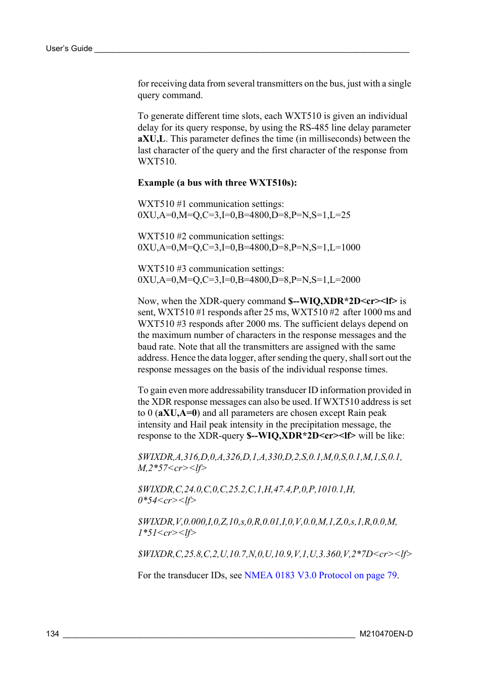 Vaisala WXT510 User Manual | Page 136 / 152