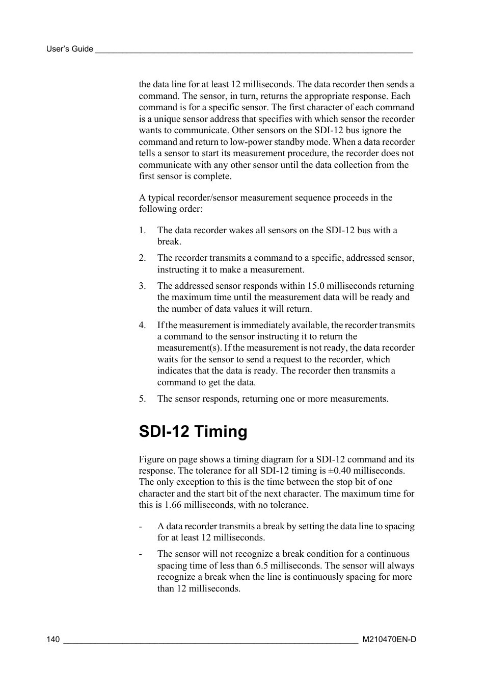 Sdi-12 timing | Vaisala WXT510 User Manual | Page 142 / 152