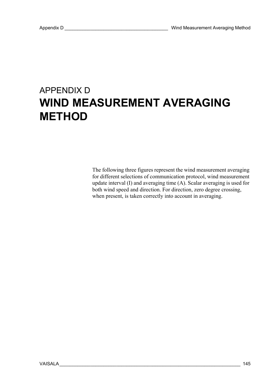 Appendix d wind measurement averaging method, Wind measurement averaging method, Appendix d | Vaisala WXT510 User Manual | Page 147 / 152