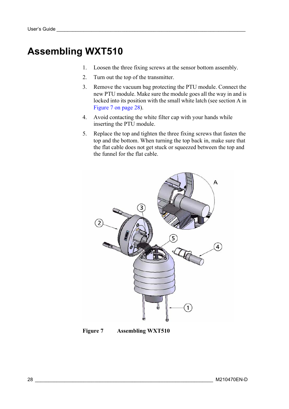 Assembling wxt510 | Vaisala WXT510 User Manual | Page 30 / 152