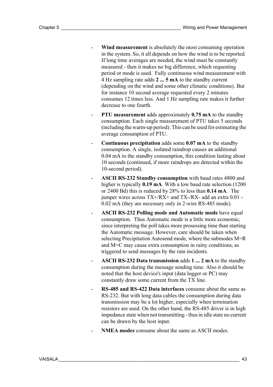 Vaisala WXT510 User Manual | Page 45 / 152