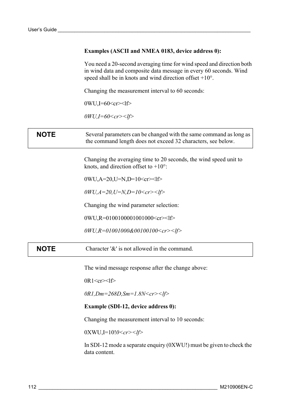 Vaisala WXT520 User Manual | Page 114 / 171