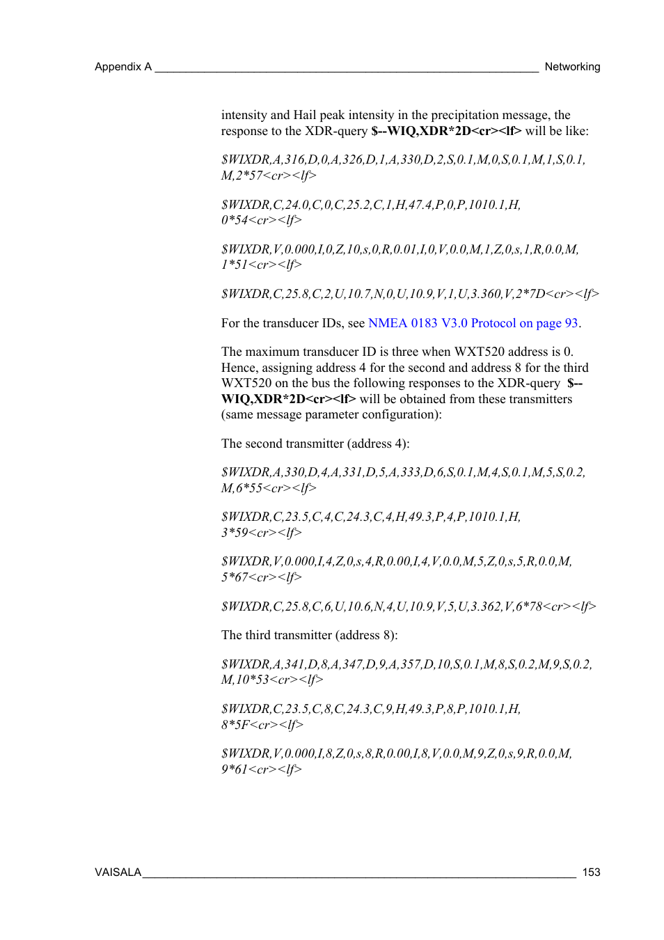 Vaisala WXT520 User Manual | Page 155 / 171