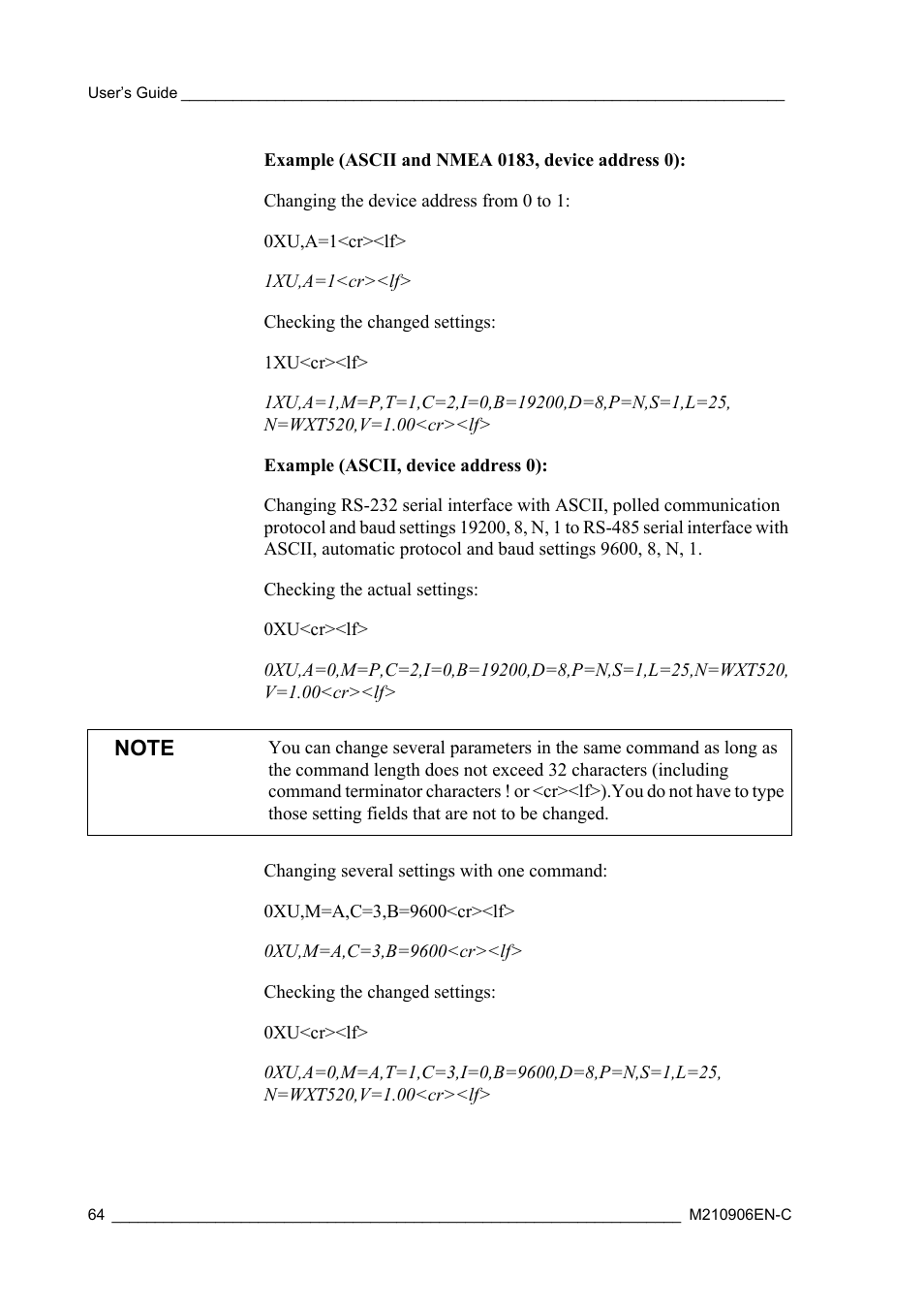 Vaisala WXT520 User Manual | Page 66 / 171