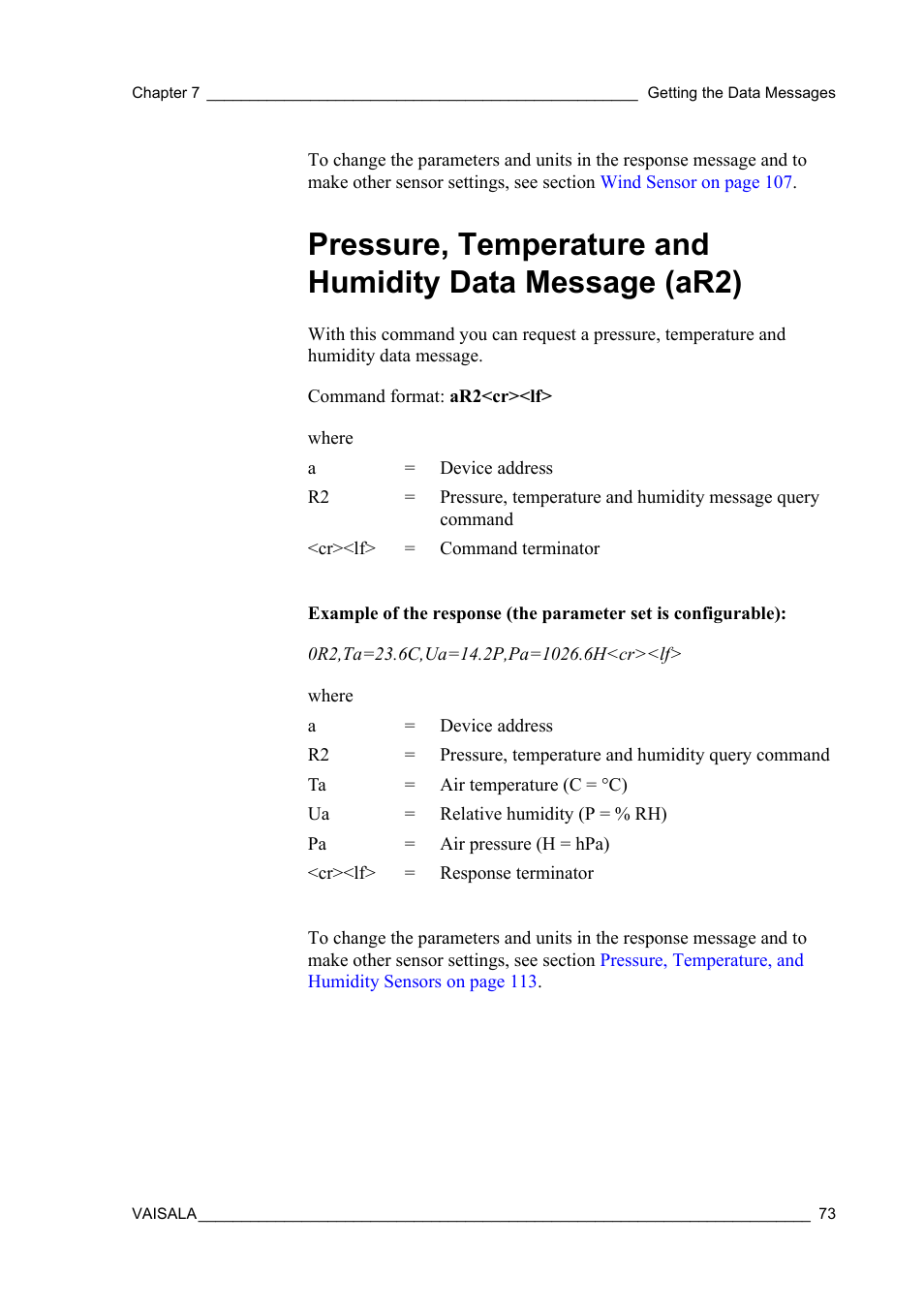 Vaisala WXT520 User Manual | Page 75 / 171