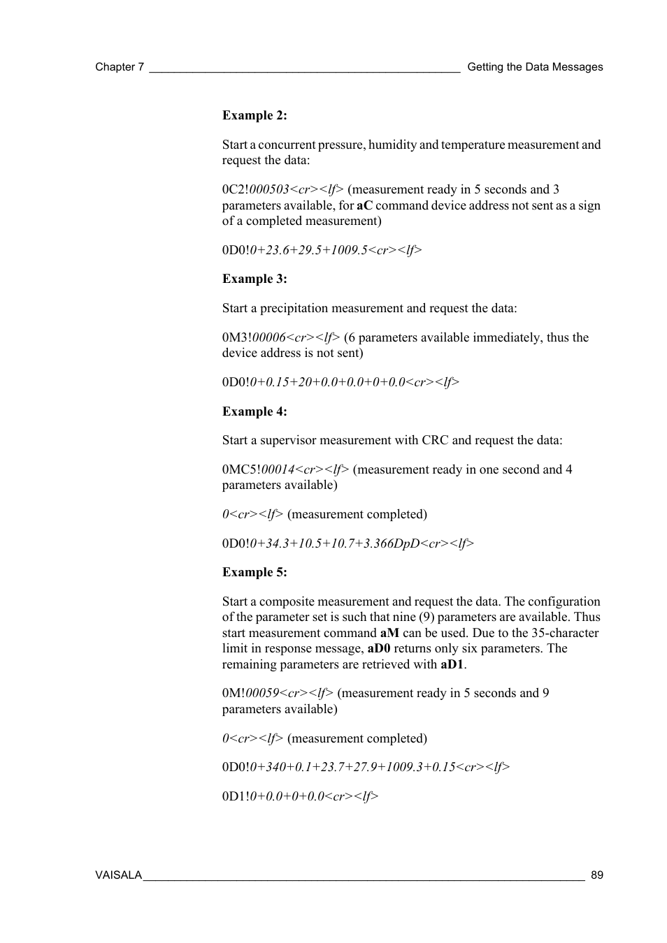 Vaisala WXT520 User Manual | Page 91 / 171