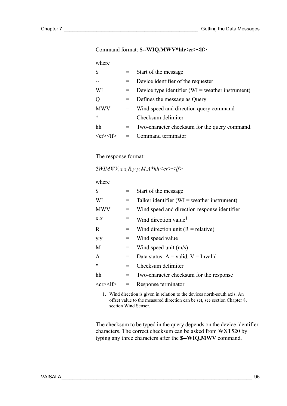 Vaisala WXT520 User Manual | Page 97 / 171