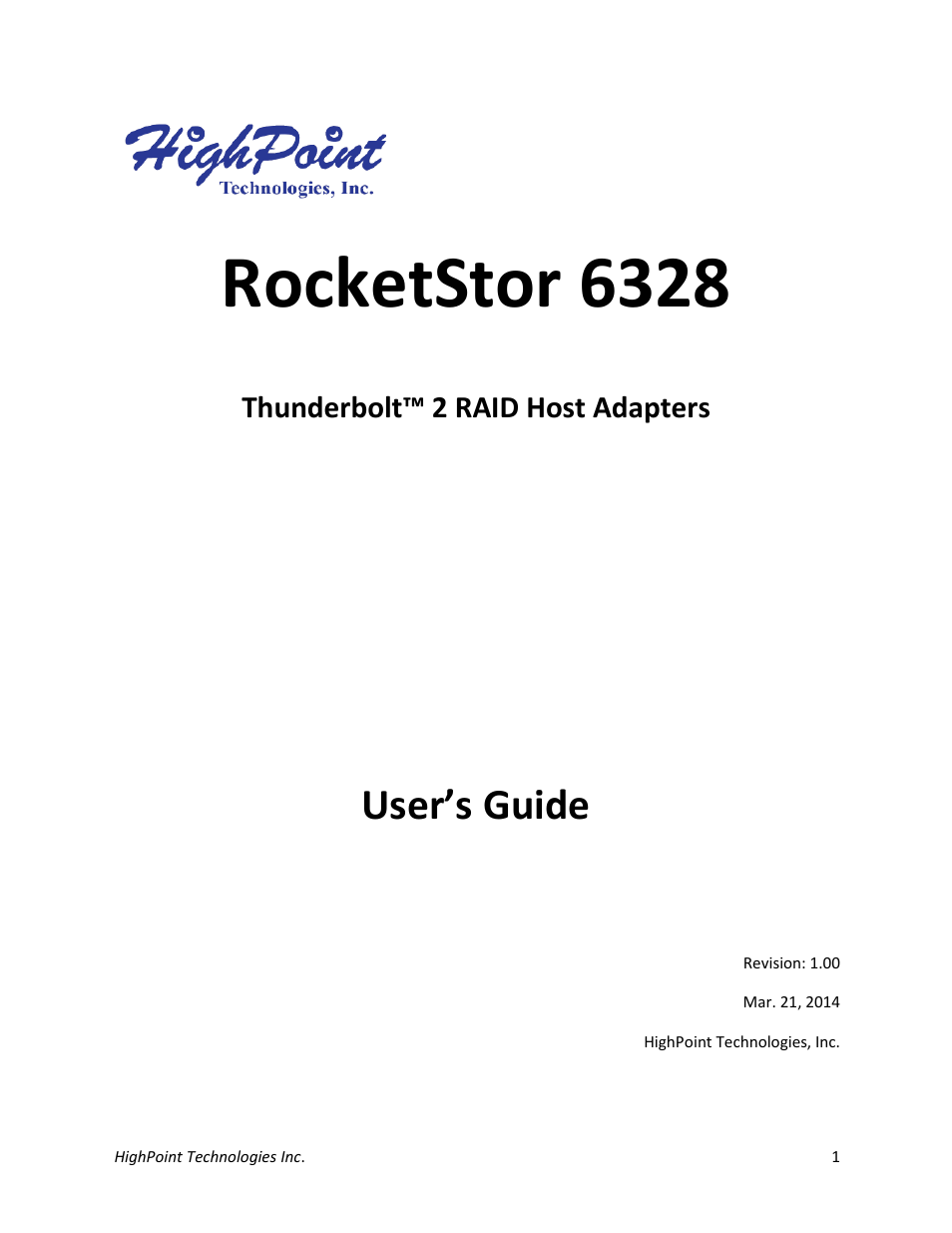 HighPoint RocketStor 6328 User Manual | 40 pages