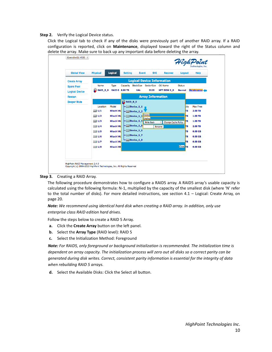 HighPoint RocketStor 6328 User Manual | Page 10 / 40