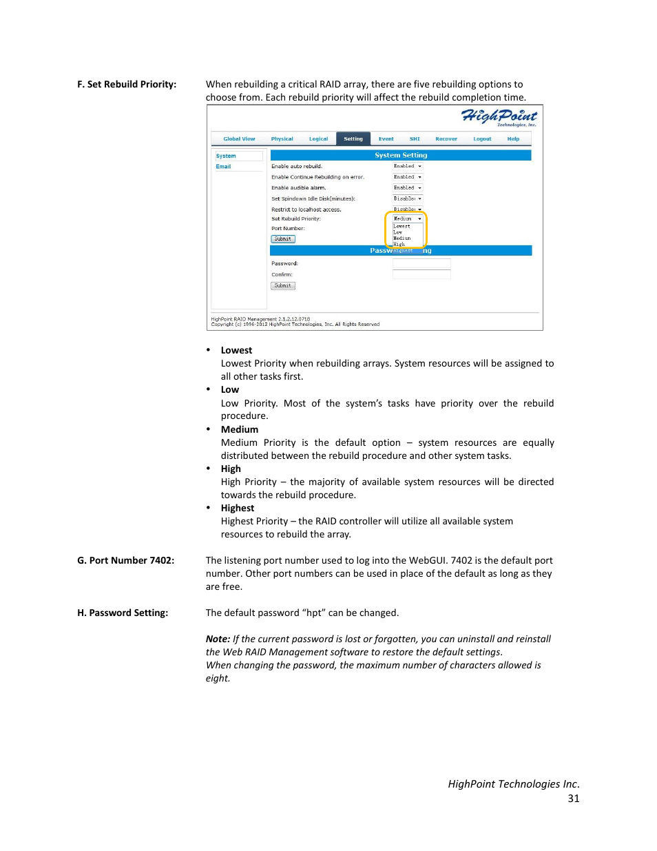 HighPoint RocketStor 6328 User Manual | Page 31 / 40