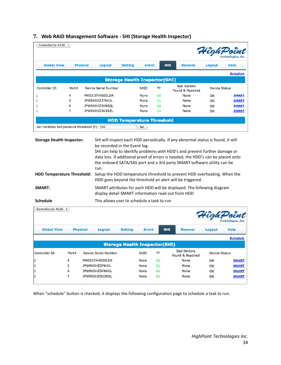 HighPoint RocketStor 6328 User Manual | Page 34 / 40
