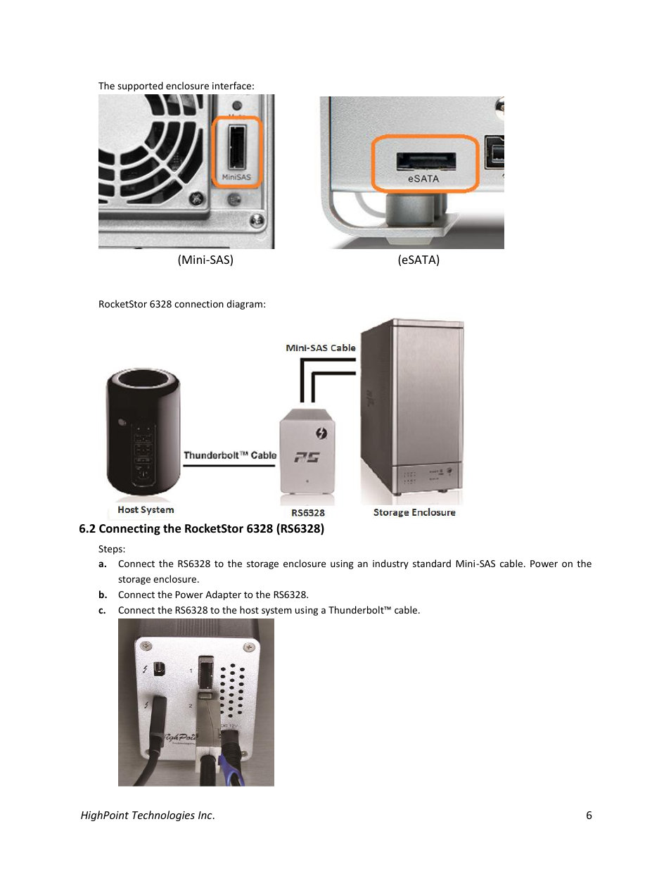2 connecting the rocketstor 6328 (rs6328) | HighPoint RocketStor 6328 User Manual | Page 6 / 40